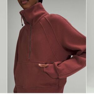 Lululemon Scuba Oversized Funnel Neck Half-Zip Pullover Smoky Red Medium/Large